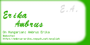 erika ambrus business card